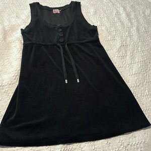 Juicy Couture Sleeveless black terry cloth dress XL